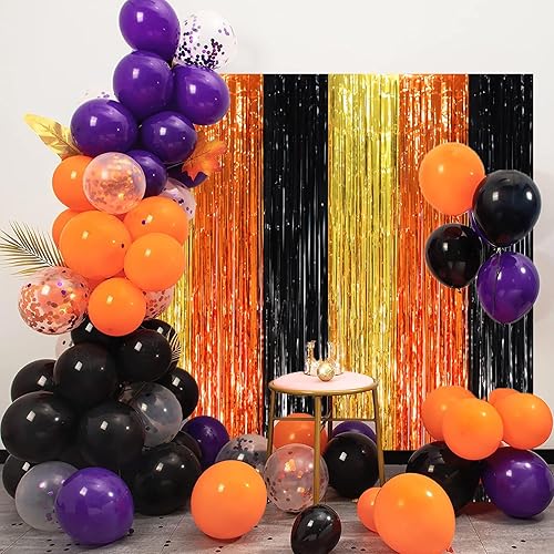 Miniatura 263 de Cortinas de fondo de flecos de papel de aluminio para fiestas, 3 piezas, 39.6 x 98.4 pulgadas, azul retro 48 Retro Azul,03 Rosa,04 Rosa