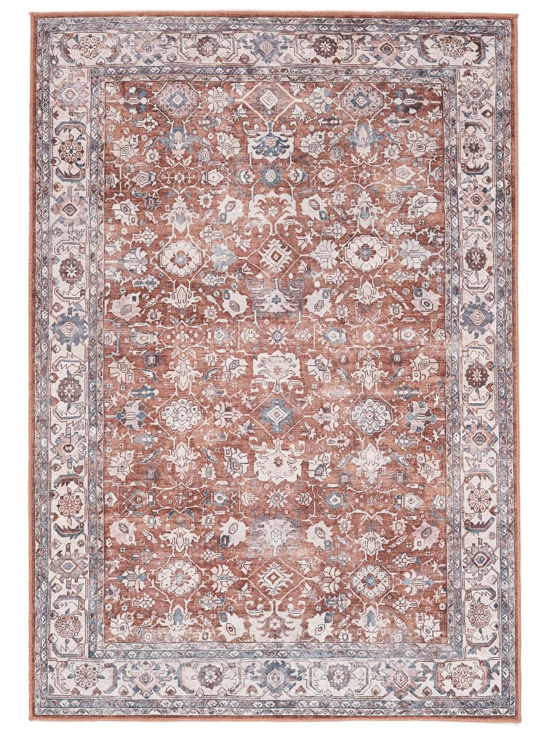 RugVista Galore Oriental, Dywan, Nowoczesne, 120 x 180 cm, Prostokąt, Niski, Pokój dzienny, Sypialnia, Prać w pralce, Terracotta/Beżowy