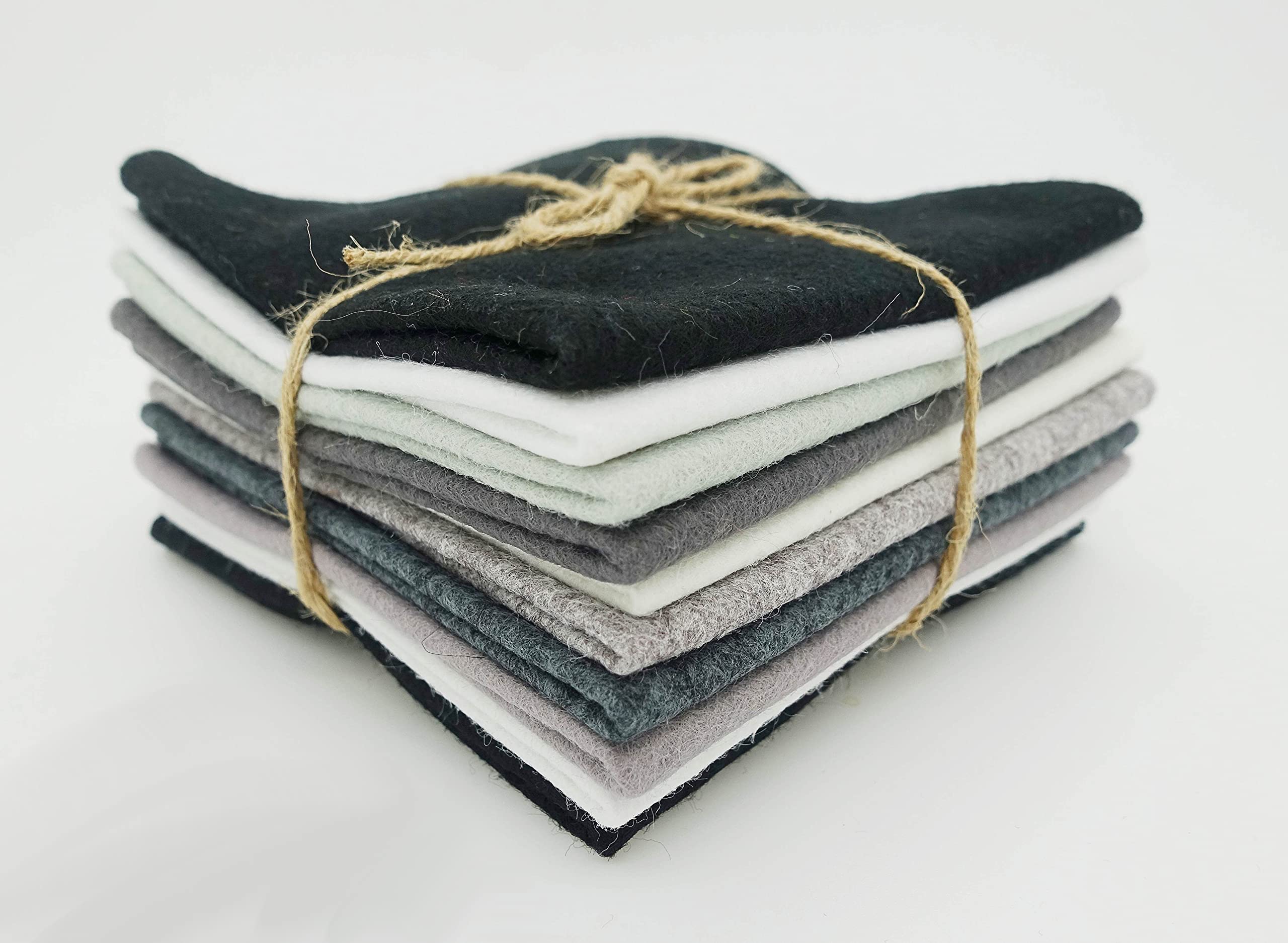 Wool Blend Craft Felt Square Colour Pack 9" / 22cm EN17 Standard 10 Pack (Monochrome) — image 1