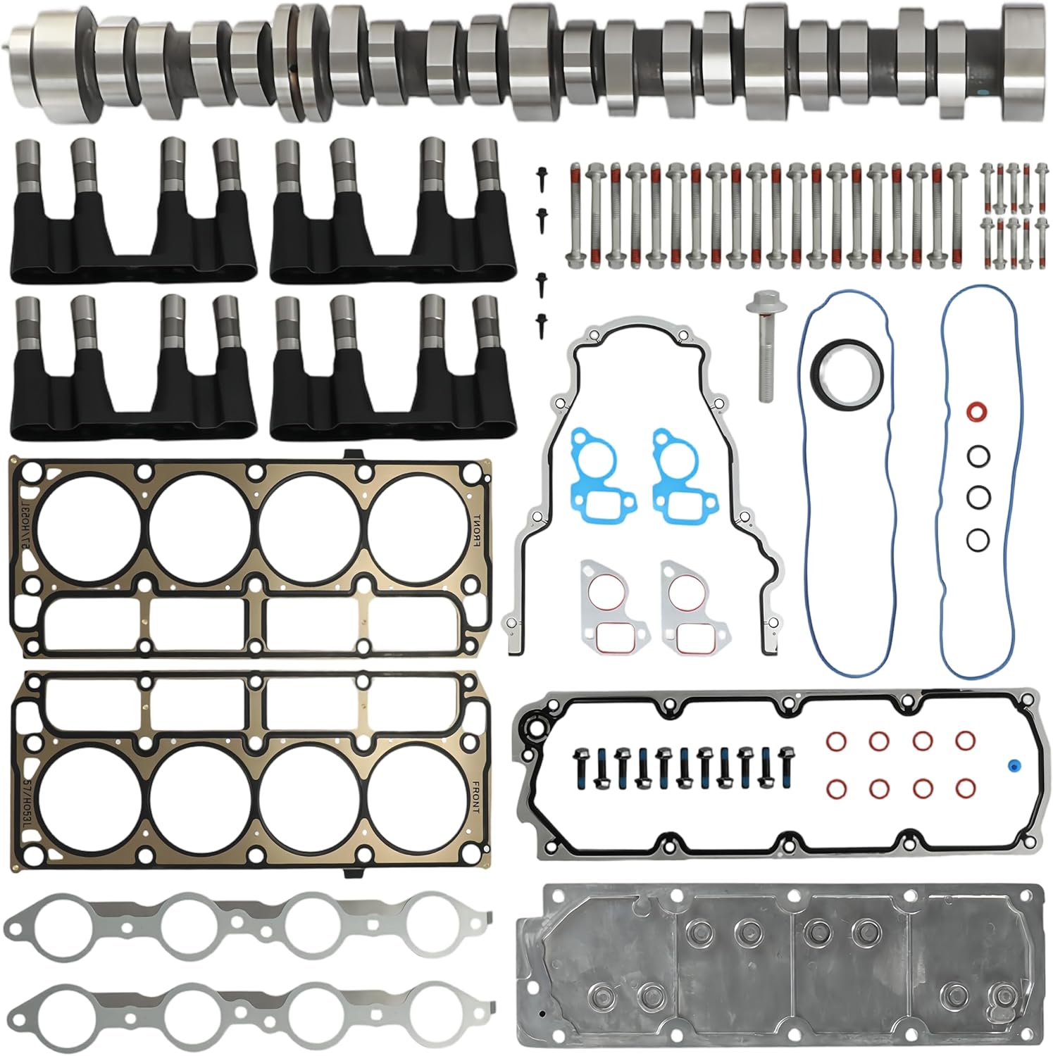 NON/AFM DOD Camshaft Lifters Kit & Head Gasket Bolt Set & Timing Cover Gasket Fit For GM Chevrolet Silverado Trailblazer Suburban Avalanche Tahoe GMC Yukon Sierra 5.3L Truck SUV 2007-2013 12625437