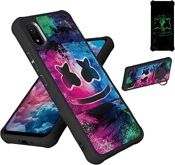 Aroepurt for Cloud Stratus C8 Case Compatible for Cloud Mobile Stratus C8 Phone Case Cover [Hard PC + Soft Silicone][Ring Support] [Luminous Effect] YGH-BQ