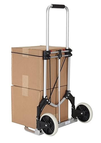 Miniatura 5 de Vestil FHC-250 Carretilla de mano plegable de aluminio con asa de bucle, capacidad de carga de 250 libras, 40-12 pulgadas de alto x 17 pulgadas de