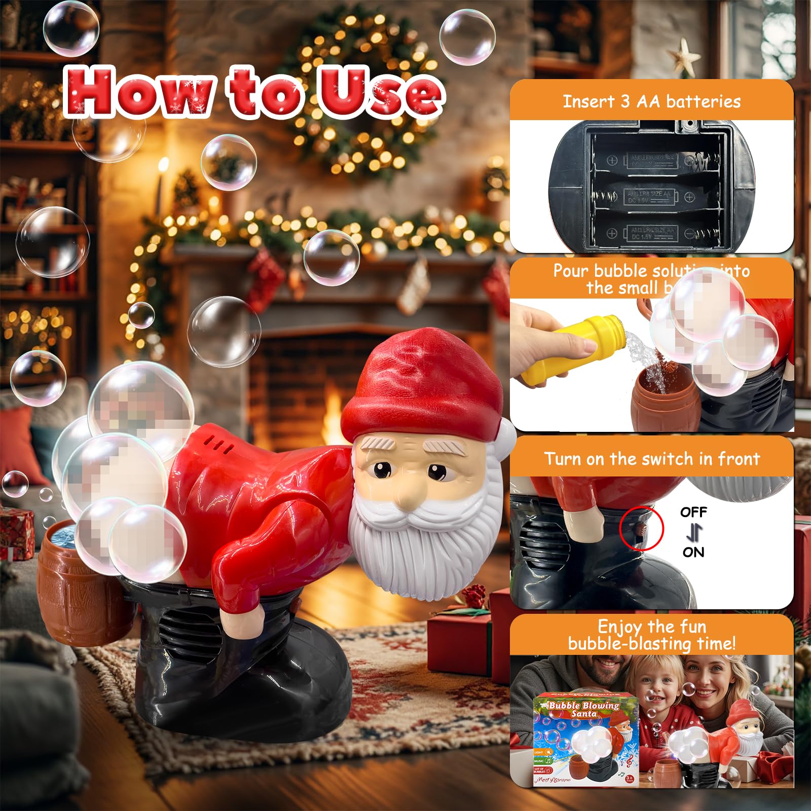 Le Santa Bubble Dispenser est absolument adorable ! 🎅✨ Un seul appui et des bulles s'envolent partout - les enfants en raffolent et même les adultes adorent ❤️ Un gadget super fun Le Santa Bubble Dispenser est absolument adorable ! 🎅✨ Un seul appui et des bulles s'envolent partout - les enfants en raffolent et même les adultes adorent ❤️ Un gadget super fun