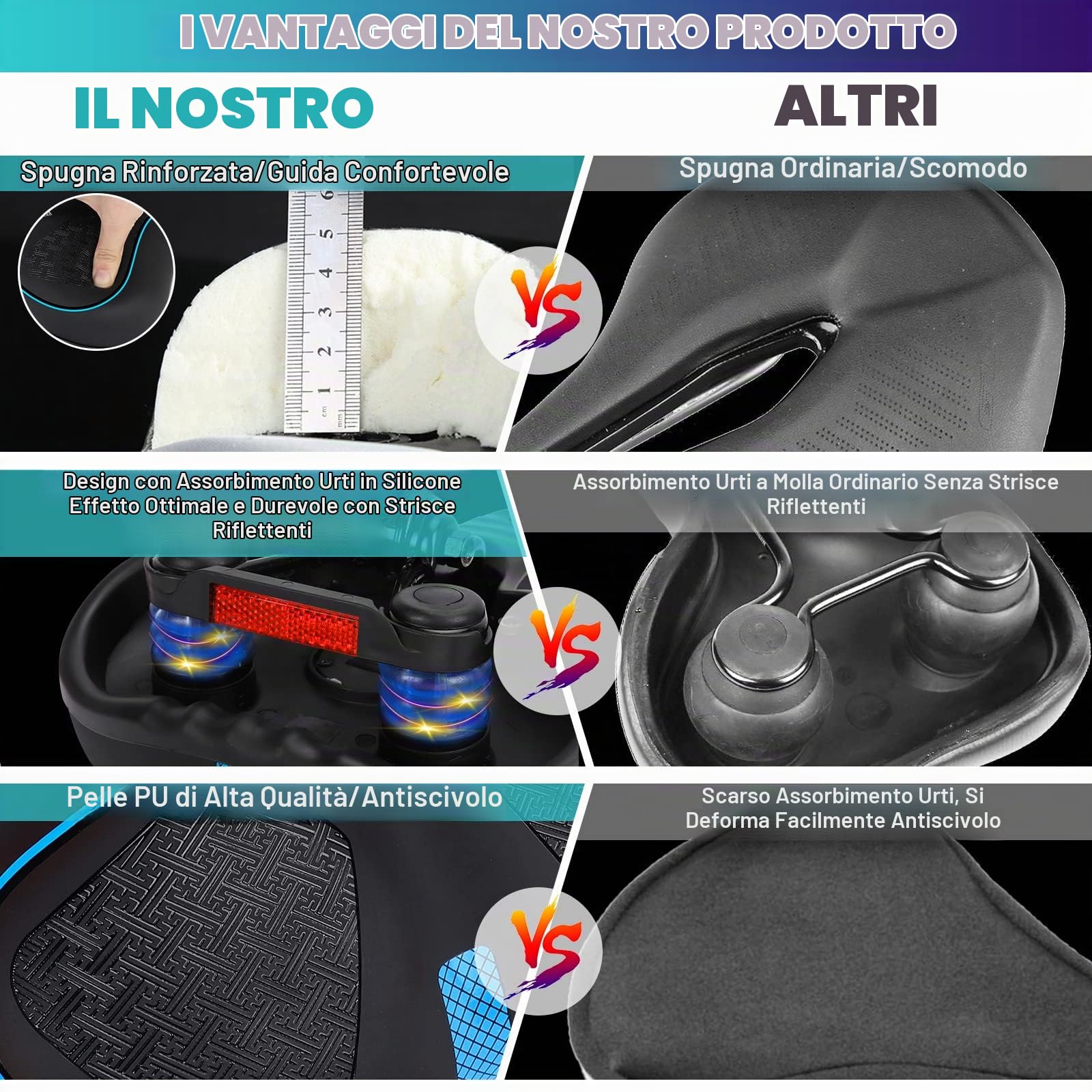 MLIAIMCE Sella per bicicletta oversize in memory foam di rimbalzo, confortevole, impermeabile, traspirante, cavo, ergonomico, sella, bici da strada, mountain bike, sella per uomo, donna, bambino, 11 x