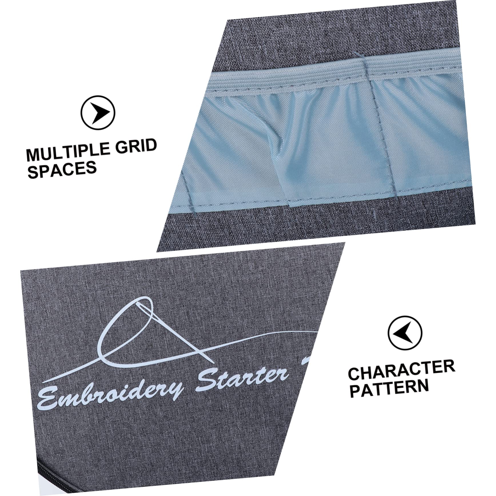 ERINGOGO 600d Oxford Embroidery Tool Pouch Portable Storage Bag Zipper for Embroidery Supplies