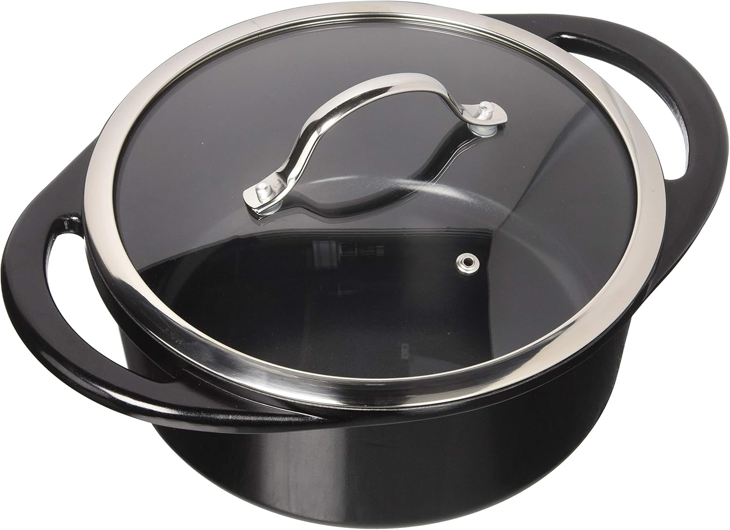 CorVex Stock Pot with Lid, Large, Black