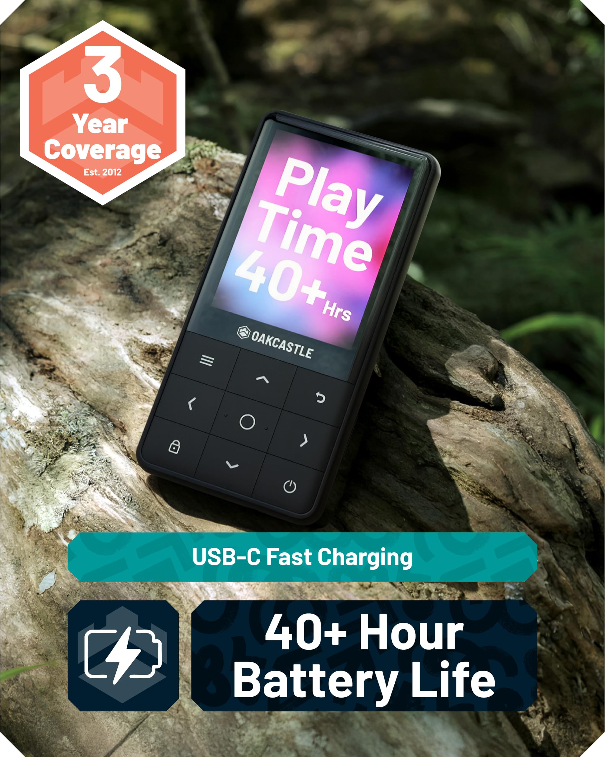 OAKCASTLE MP300 Reproductor de Música MP3 con Bluetooth