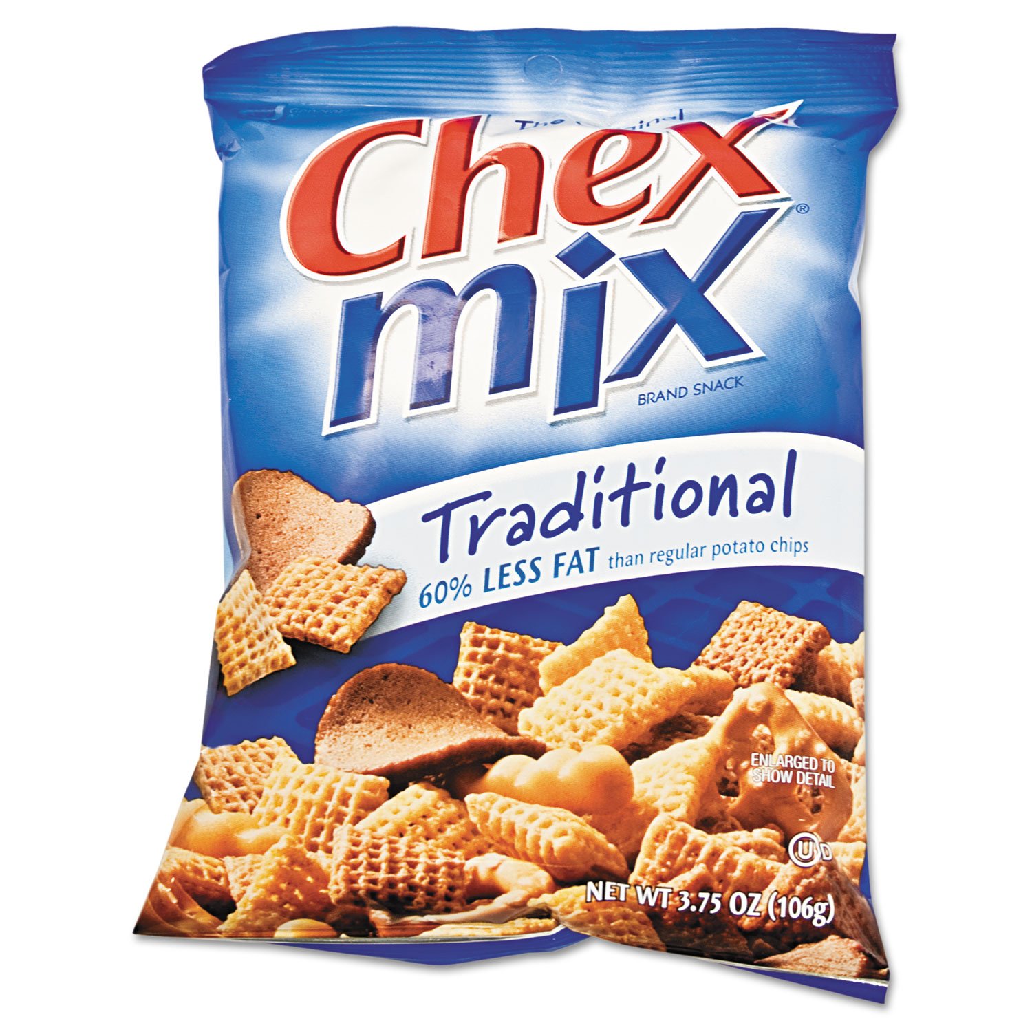 Chex Mix Traditional Flavor, 3.75oz Bag, 8 Bags/BX