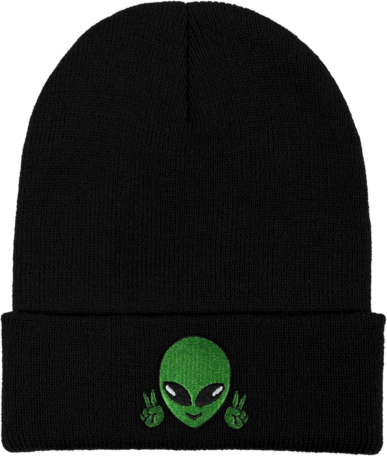 Black Alien Embroidered Beanie Hats for Men Women, Winter Funny Knit Hat, Alien Stuff Accessories Gifts - Image 5