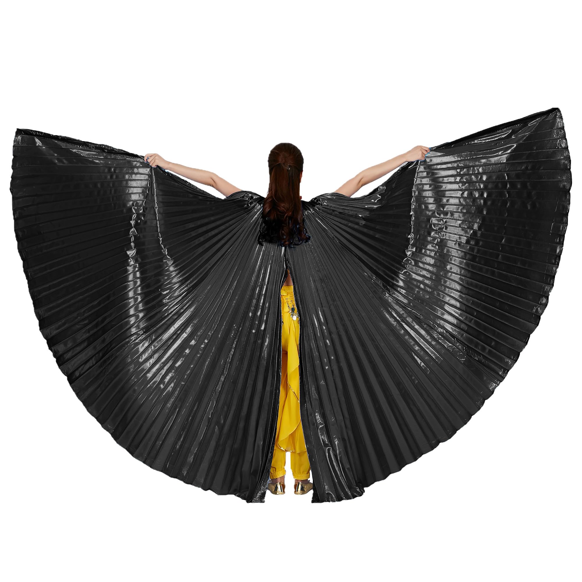MUNAFIE Unisex Isis ali per adulti danza del ventre, ali con bastoncini, Halloween, danza del ventre, costume da donna, per Carnevale, cosplay, ballare