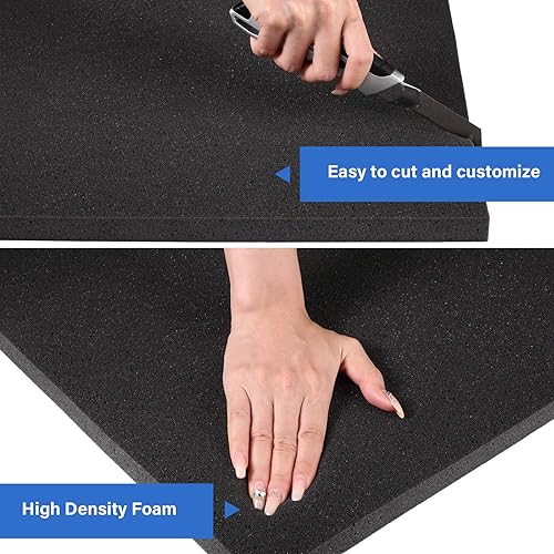 Miniatura 4 de Patelai Espuma de filtro de cojín, hoja de espuma negra para acuario, cojín de espuma para tapicería para acolchado de espuma, reemplazo de asiento,