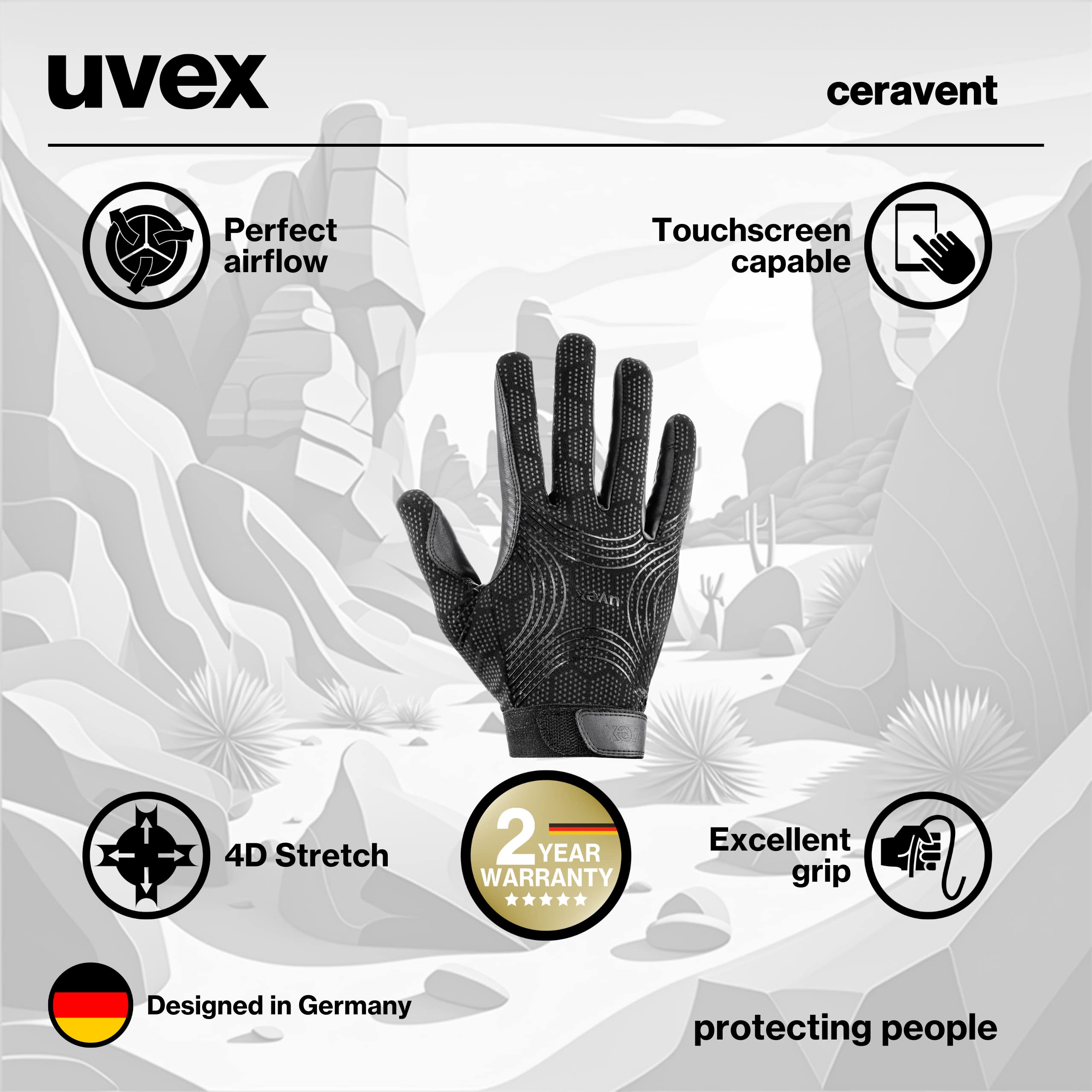 Uvex Ceravent Guantes de equitación Unisex Adulto