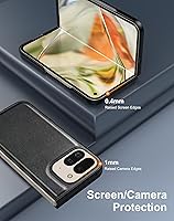 Vista 7 de Eastcoo Funda delgada de cuero para Pixel 9 Pro Fold (2024), [protector de pantalla integrado] soporte de carga inalámbrica, funda protectora