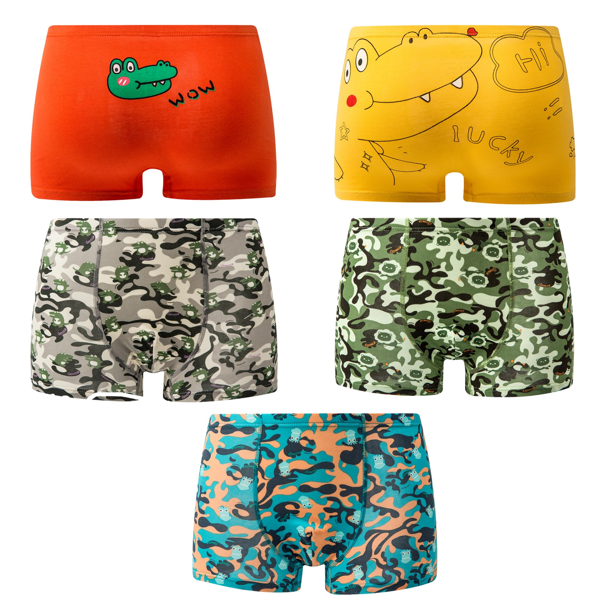 Seamless Tagless Toddler Boxer Briefs for Boys Cotton Soft Comfortable Kids Underpants Ages 3-24 Years Pack of 5