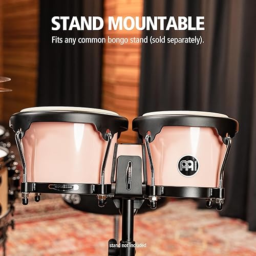 Miniatura 54 de Meinl Percussion HB100SNT-M bongós de madera natural de 6 3/4 y 8 pulgadas, Negro