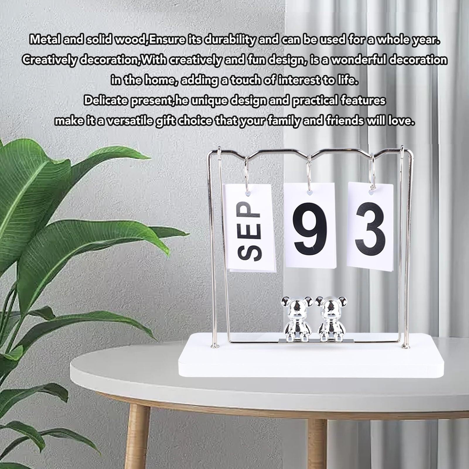 Tischkalender, stehend, aufklappbar, ewiger Kalender mit großem Display für Schreibtisch, Büro oder Kabine