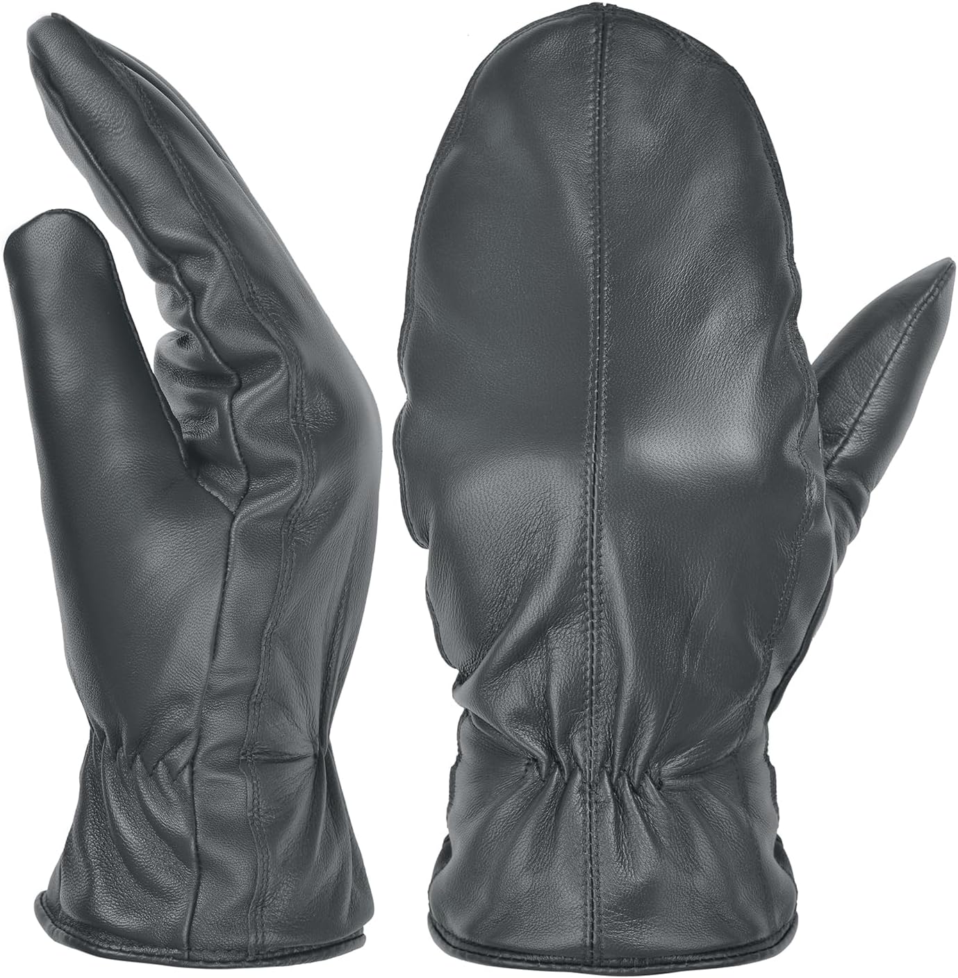 Winter Mittens Mens Leather Mittens Touchscreen Men Warm Mittens For Cold Weather Thinsulate Lined LM71US-T
