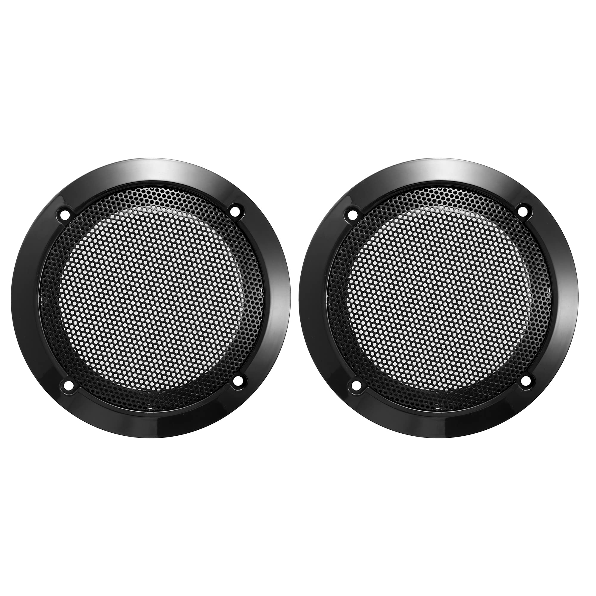 X AUTOHAUX 2pcs 3.5 Inch Car Metal Audio Speaker Grill Cover Mesh Woofer Horn Guard Decorative Circle Grille Protector Black