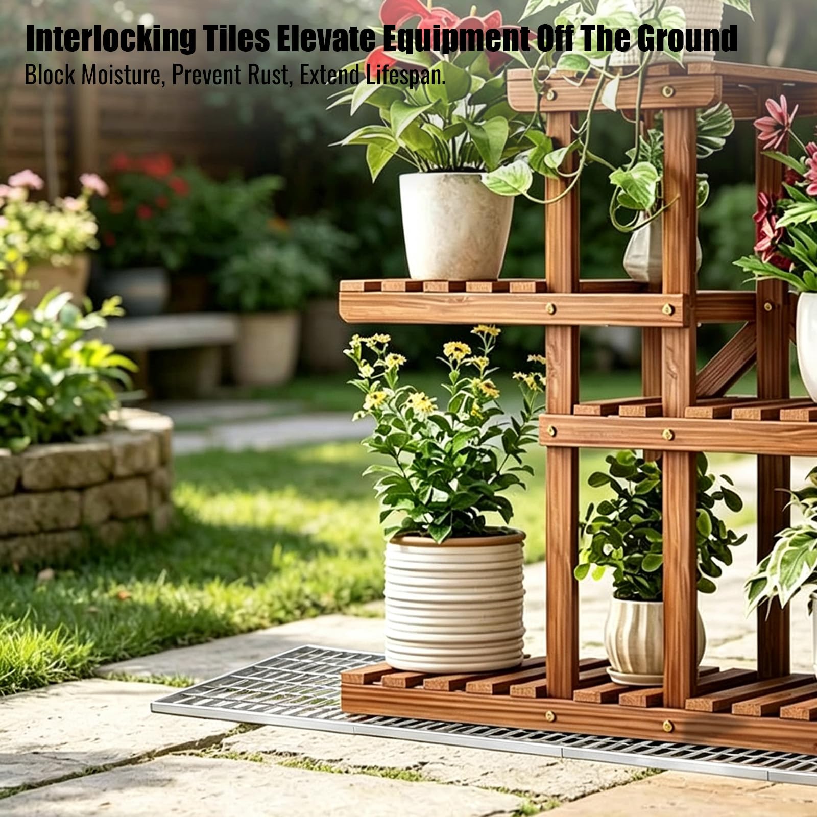 efuturetime Grille Caillebotis Carré Galvanisée 300x300x30mm | Maillage: 25/45mm | Capacité 900kg | sans Cadre | Caillebotis Exterieur pour Drainage, Regard Lumière, Porte de Garage, Jardin, Terrasse
