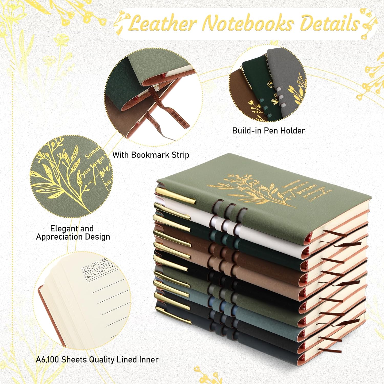 10 Sets Employee Appreciation Gifts Bulk Motivational Notebook and Pens Volunteer Social Worker Gifts Bulk for Easter Team Coworker Staff Nurse Administrative Professional(Appreciation)