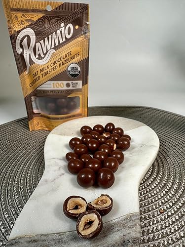 Vista 5 de Rawmio Oat Milk Chocolate Covered Toasted Hazelnuts - Organic, Raw, Vegan, Gluten-Free - 2 Packs, 2 oz.