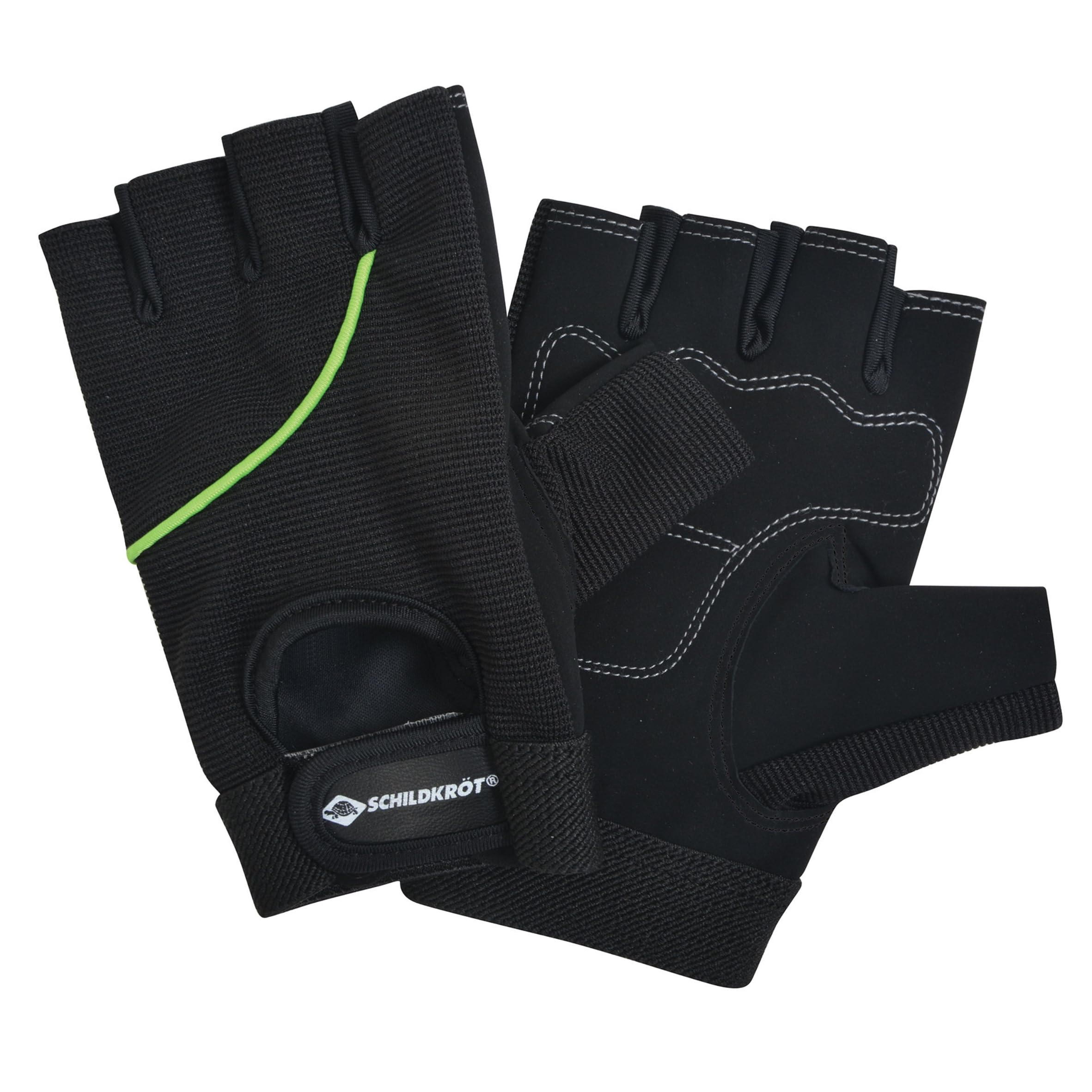 Schildkröt Fitness Gloves Classic, Various Sizes Selectable (S-M / L-XL), Black-Green, 960152