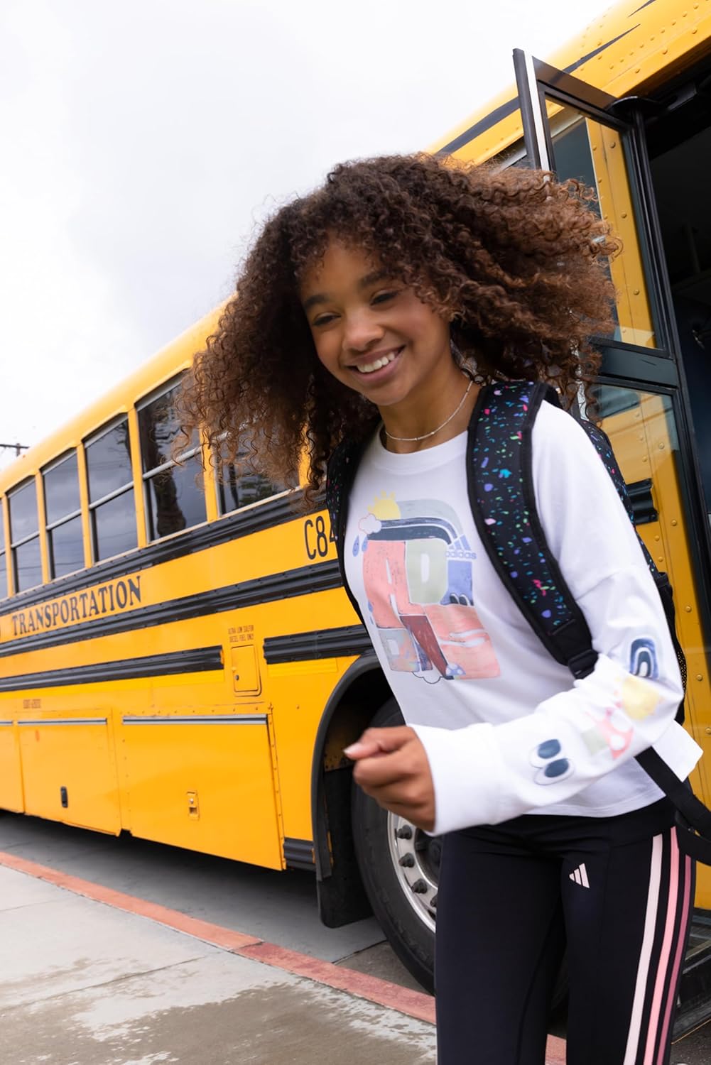 adidas Girls Long Sleeve Waist Crew Tee T-Shirt - Image 5