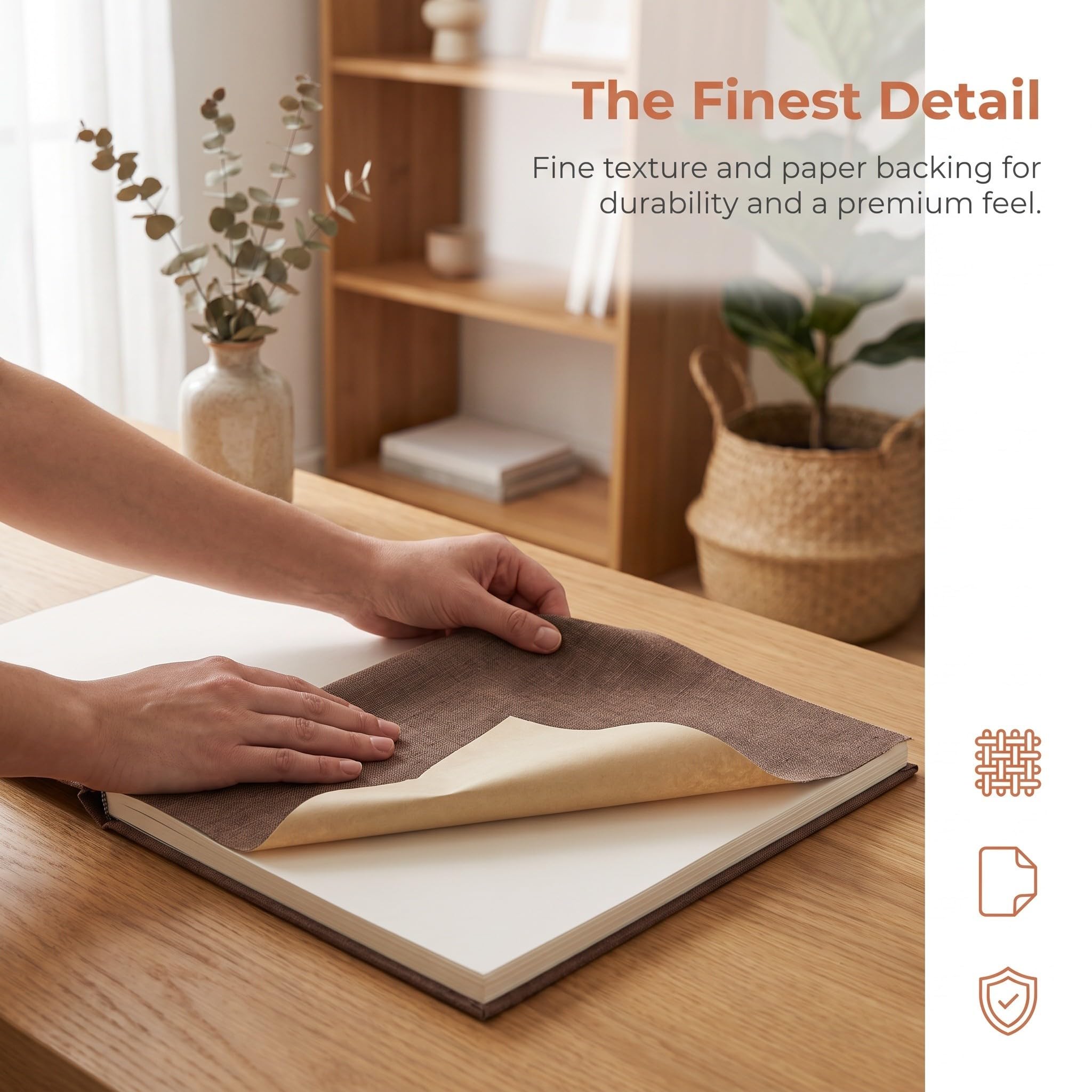 PACKOVE 4 Rouleaux Couverture en Tissu pour Album Photo, Reliure en Lin