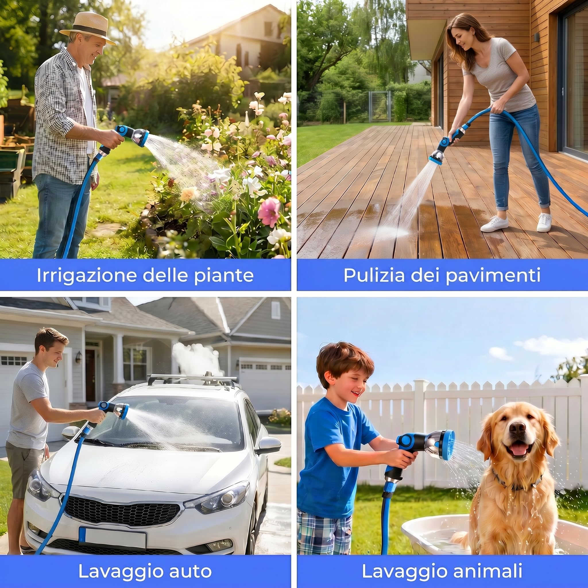 Himimi Avvolgitubo Giardino Ritraibile 30+2m Parete Automatico, Avvolgitubo Auto-Rewind con Pistola Spray 10 Funzioni, Girevole 180° per Pulizia & Irrigazione Esterna | retrattile, montaggio a parete, avvolgimento automatico