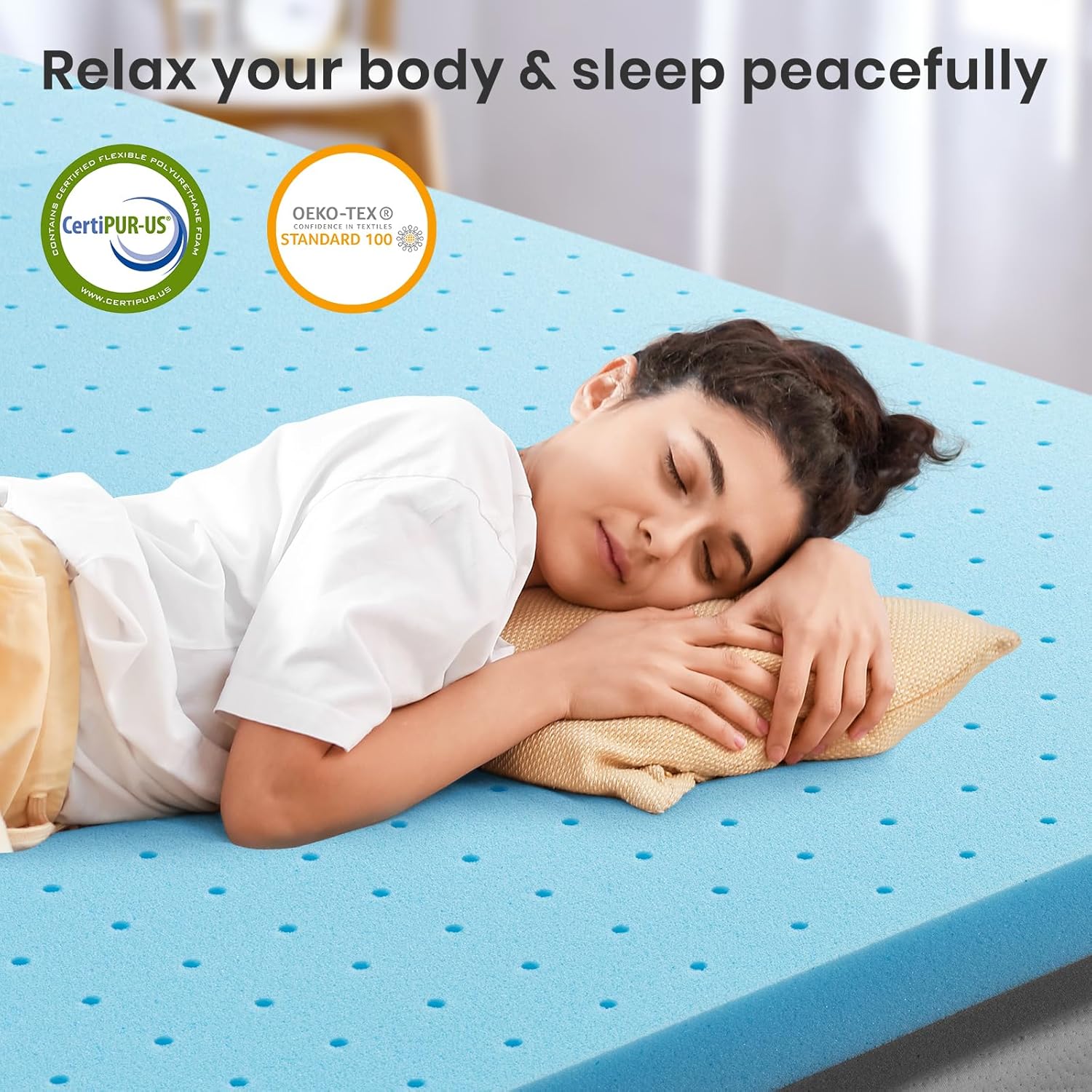 Maxzzz Twin Mattress Topper, 3 Inch Gel Infused Memory Foam Mattress Topper, Cooling Mattress Pad for Pressure Relief Back Pain, CertiPUR-US Certified