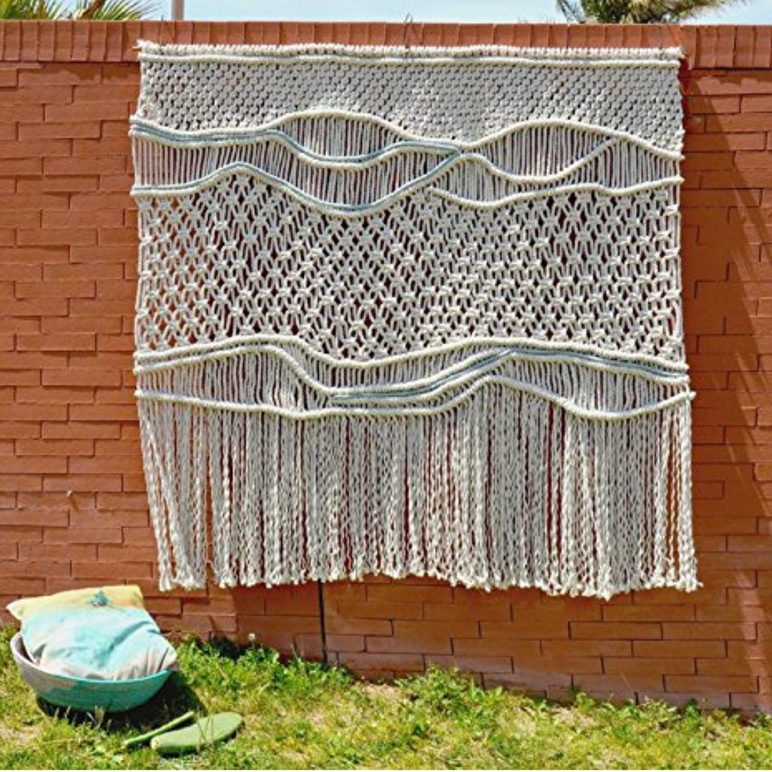 Bohemian Macrame Wall Decor Boho Chic Style Macrame wall Hanging & wedding Backdrop 50"W x 55"L