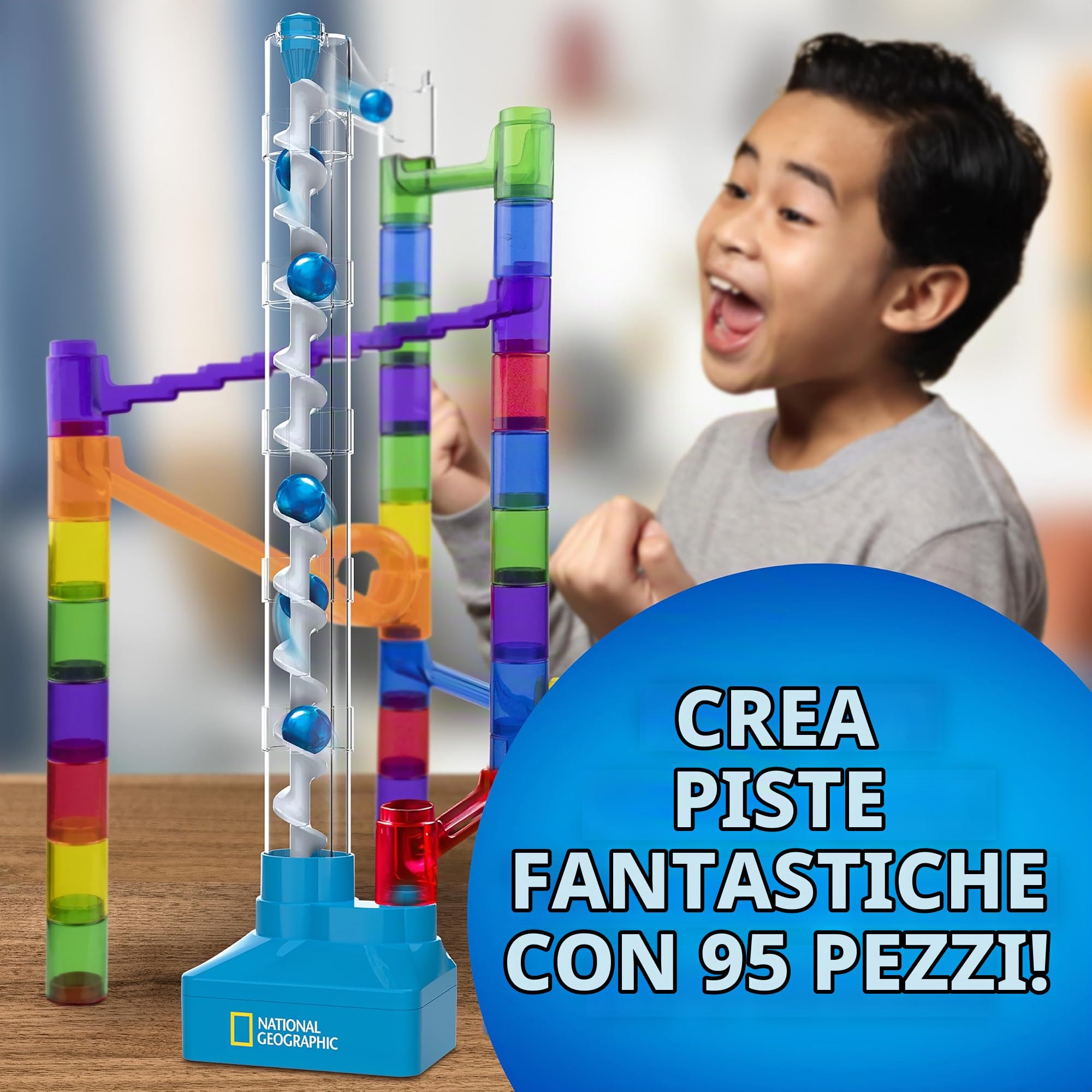 National Geographic Marmor Kit da 95 Pezzi con aspiratore motorizzato, 20 KS, Custodia e Altro Ancora, Movimento perpetuo, Gioco in Marmo