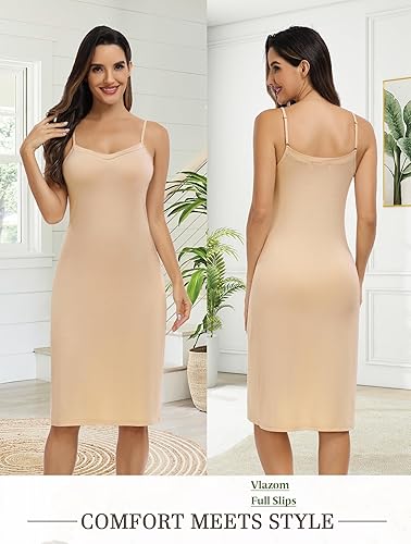 Miniatura 2 de Vlazom Vestido completo para mujer, tirantes delgados ajustables, básico, para debajo del vestido, camisola, minivestido para dormir, tallas S-XXL