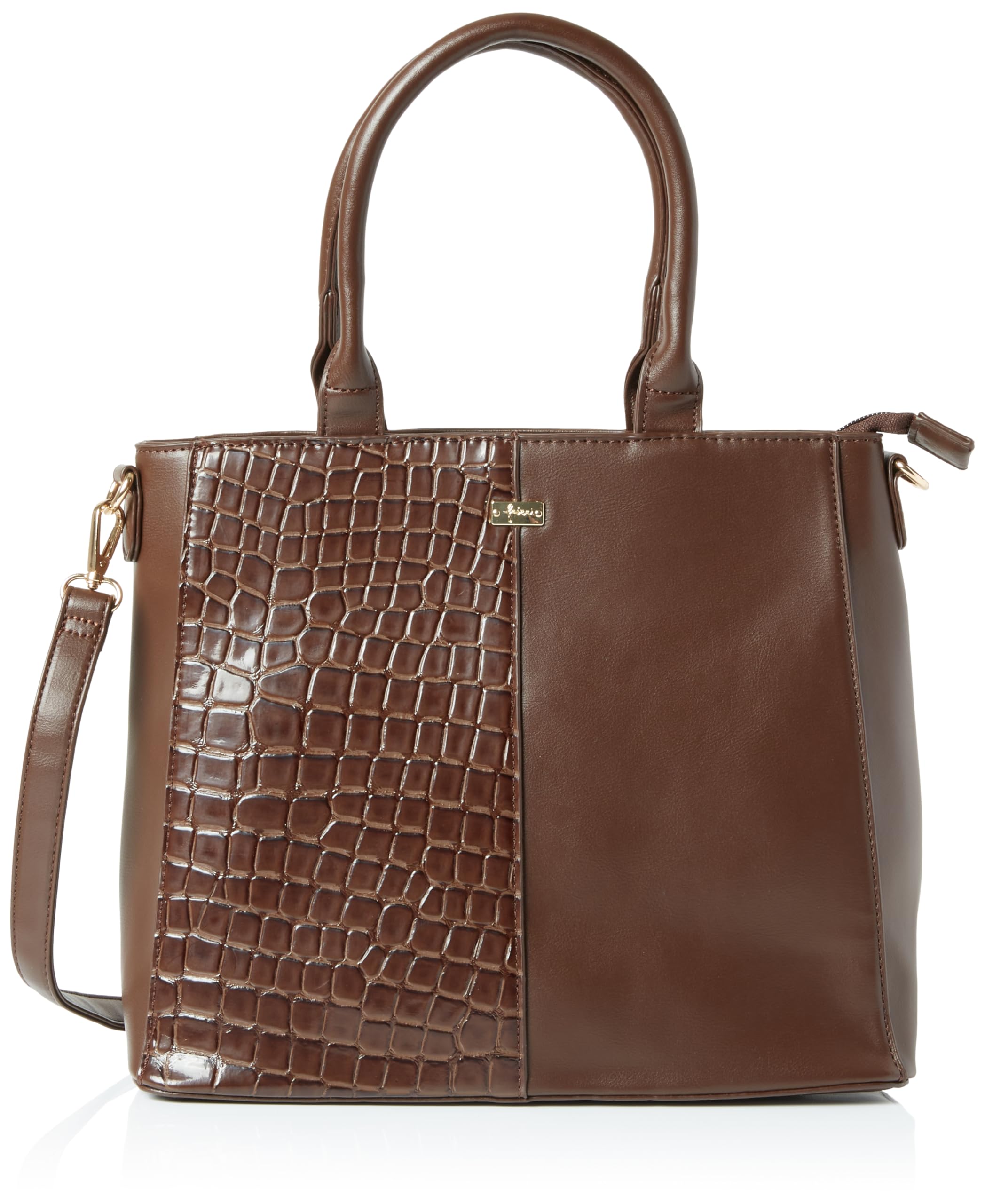NAEMI Women's Handbag with Reptile Embossing Shopper, Brown, One Size