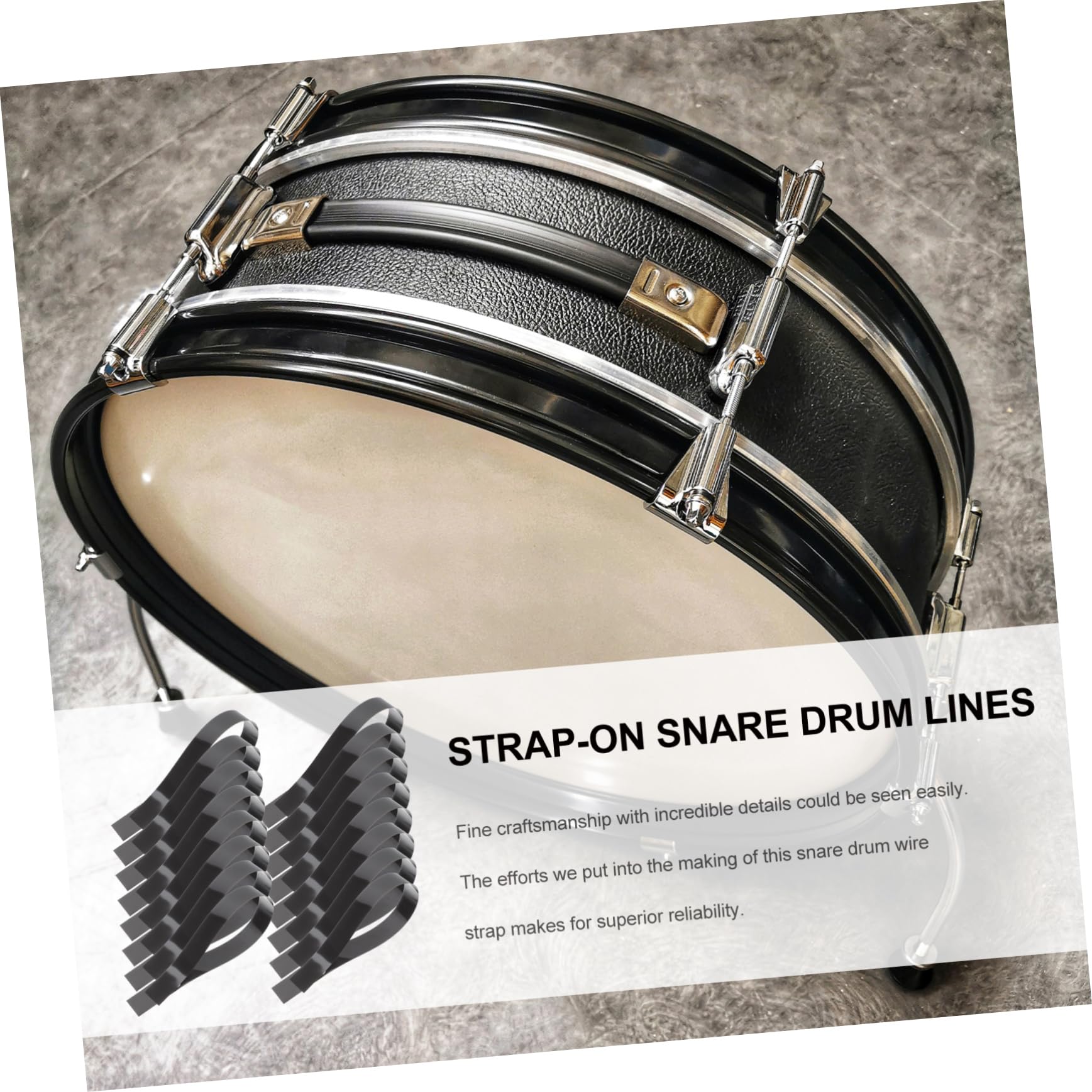Lot 20 Sangles PET Pour Fil De Caisse Claire - Bandes Flexibles Haute Résistance Pour Batterie Percussion