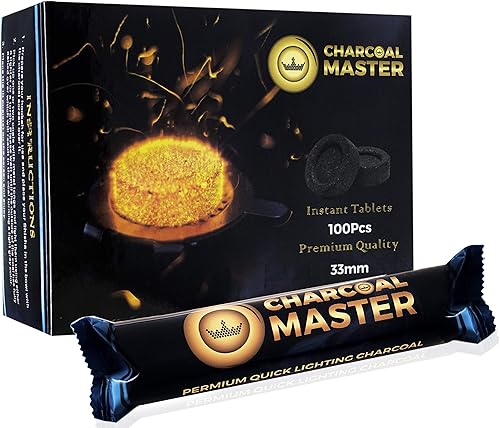 Miniatura 1 de Carbón claro rápido de Charcoal Master - Discos instantáneos de carbón - Tabletas de carbón de incienso - Discos de carbón - Juego de 100 discos de