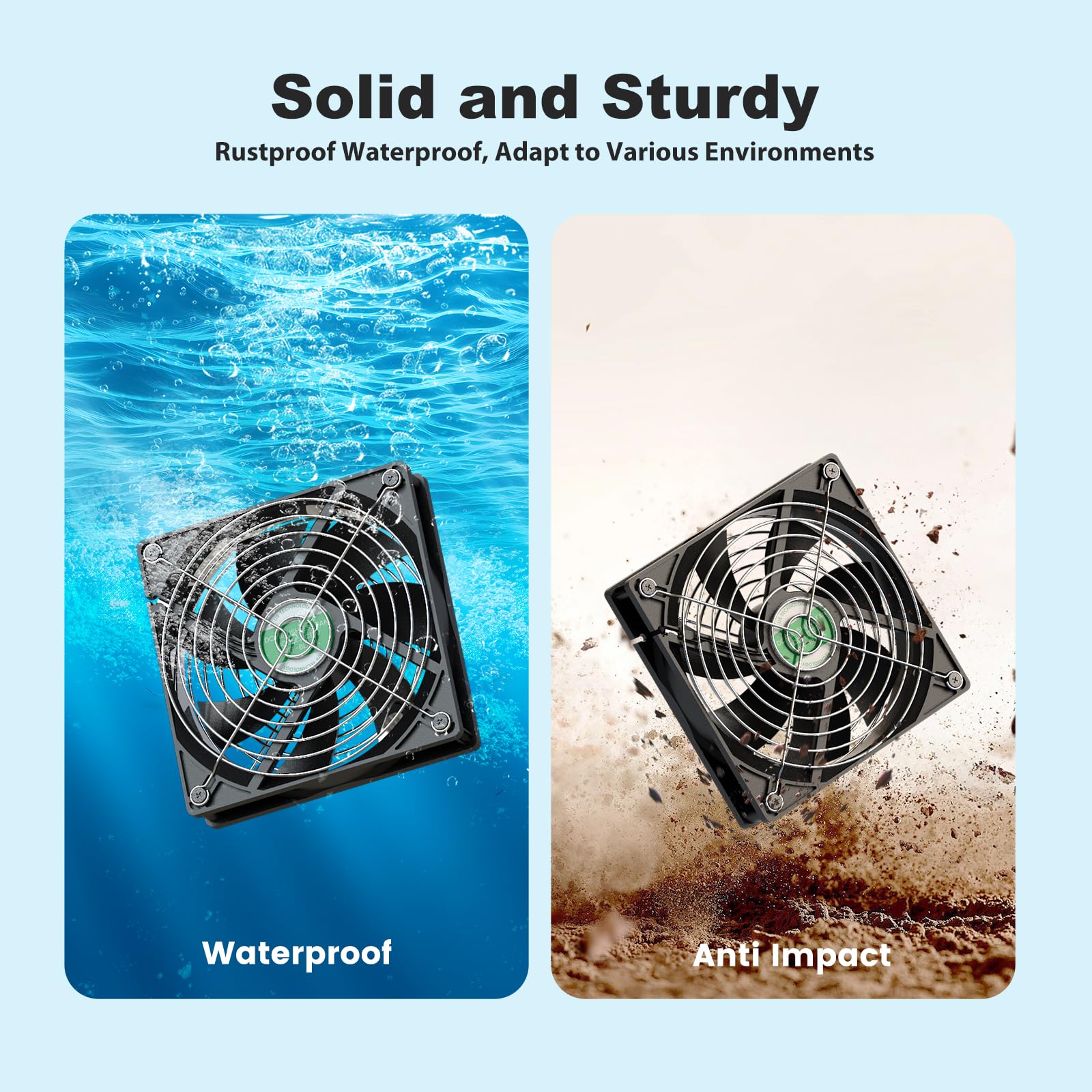 Ventilador solar de gallinero de 25 W, ventilador de invernadero con energía solar al aire última intervensión, impermeable, ventiladores de escape y admisión, fuerte flujo de aire para