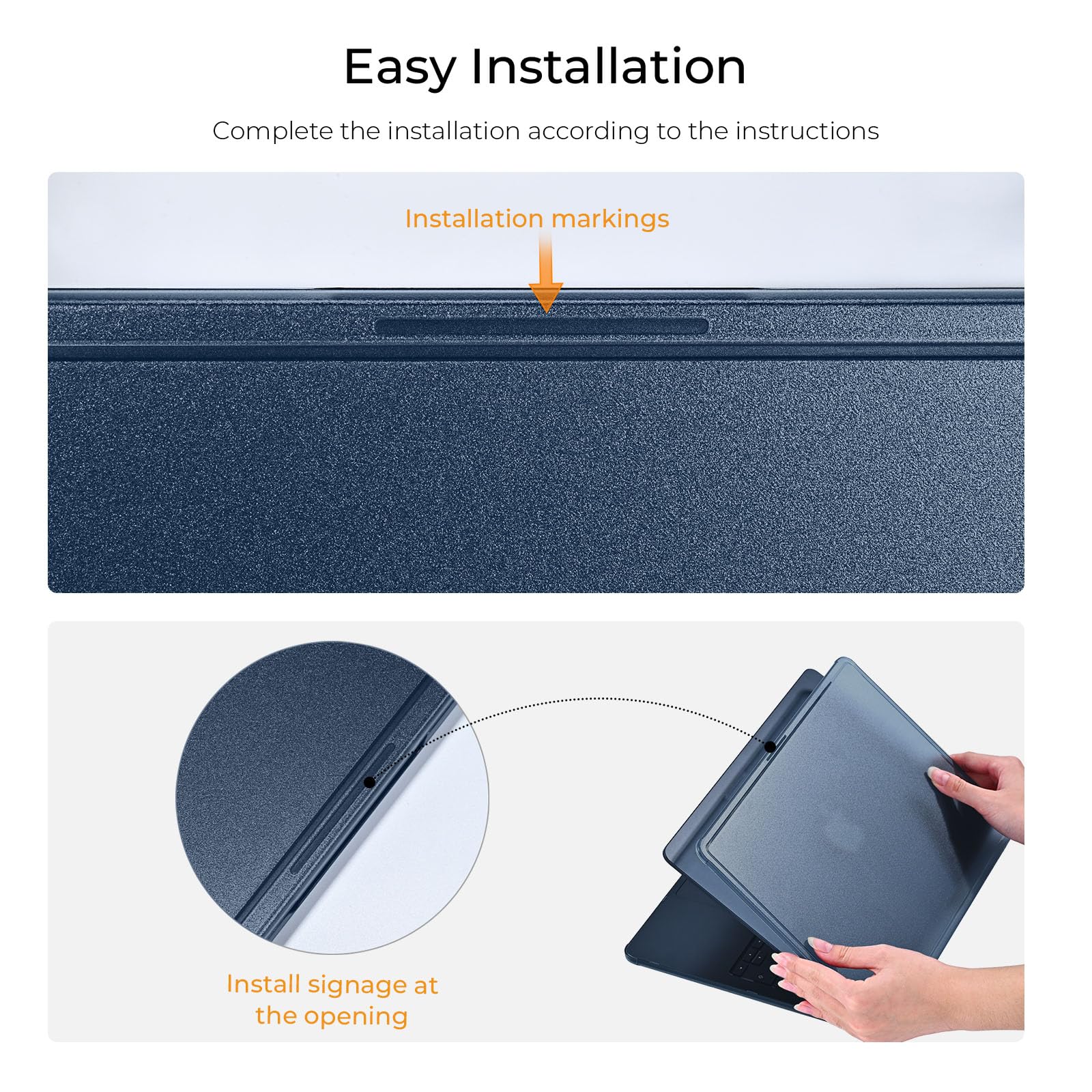 EooCoo Anti-Ramka Etui Kompatybilne z MacBook Air 13",Matowy Północ | Kompatybilne z MacBook Air 13,6"M5 M4 M3 M2 A3449 A3240 A3113 A2681 2026-2022,Ochrona Narożników,Redukcja Odcisków Palców