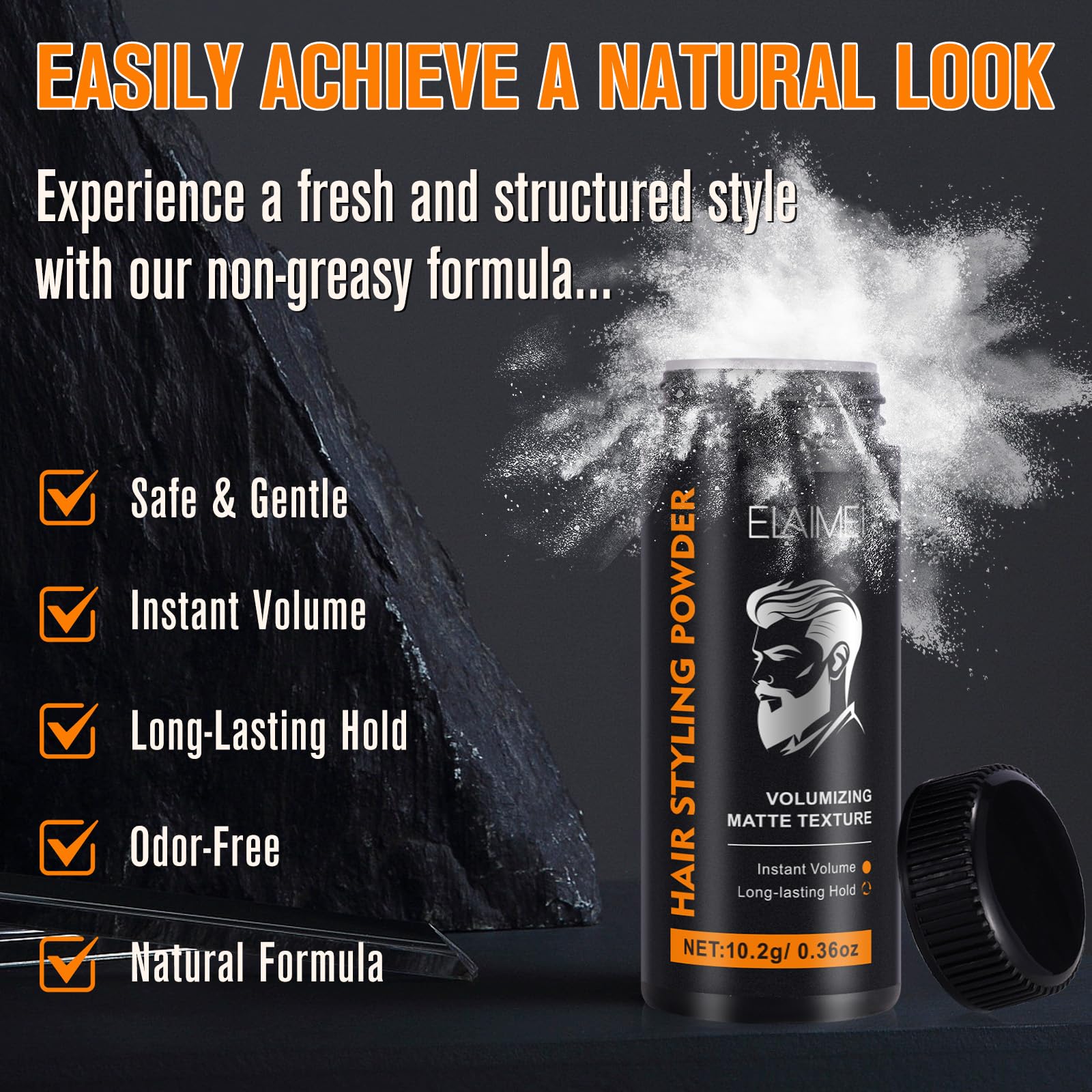 2 Pack Hair Styling Powder for Men, 10g Hair Powder, Matte Texture Powder, Long-lasting Hold and Easy Application without Oily - Image 3