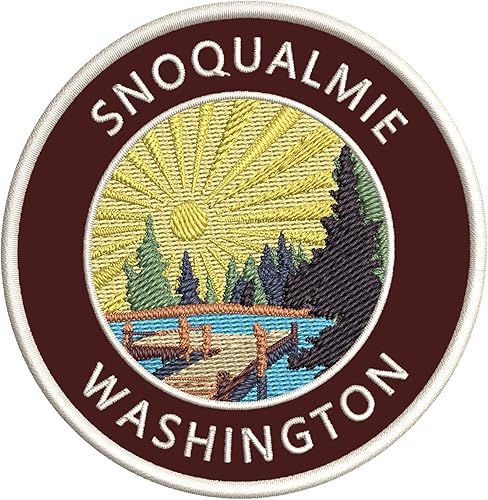 Lake Dock Snoqualmie Washington 3.5 pulgadas bordado DIY hierro o coser parches decorativos vacaciones aventura tema novedad apliques