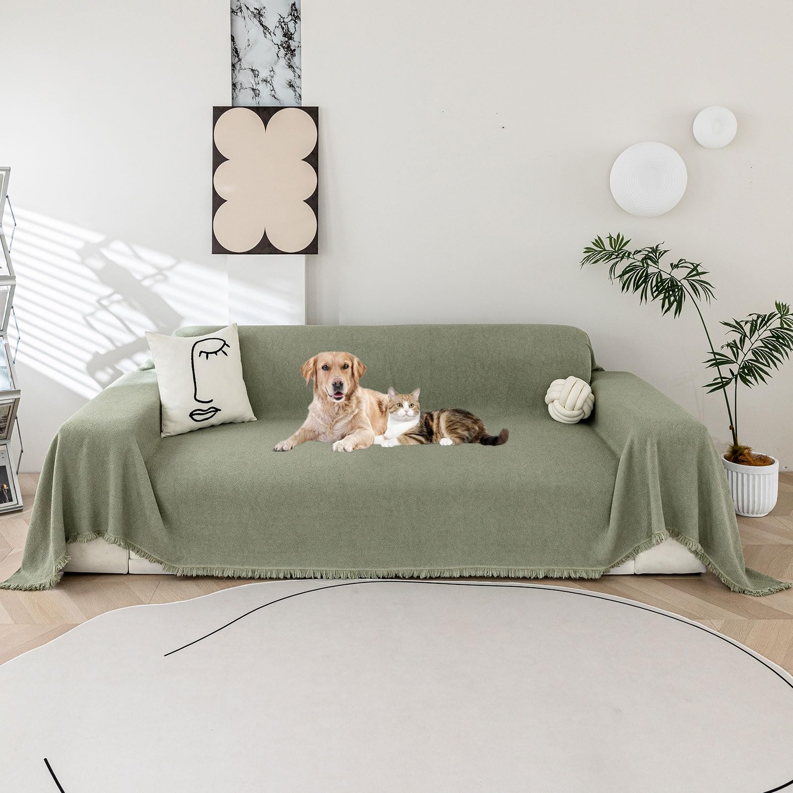 SHANNA Waterproof Sofa Cover for 2 3 4 Seater, Anti Scratch Couch Cover L Shape, Non Slipcover Pet-Friendly Sofa Couch All-Season Protectors for Loveseat Futon Cover L Shaped Sofa Cover โ image 1