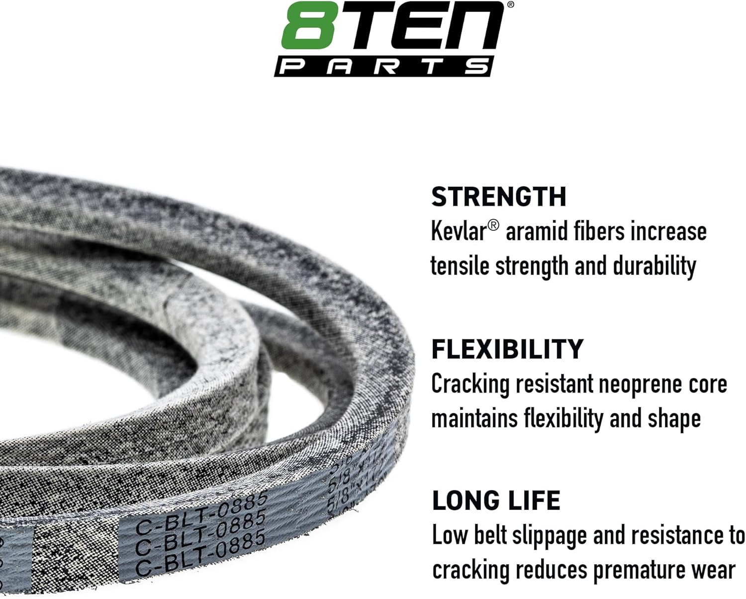 8TEN Belt with Kevlar for John Deere Z-Trak Z720E Z730M Z735E Z735M Z740R Z760R UC16435 172 x 5/8