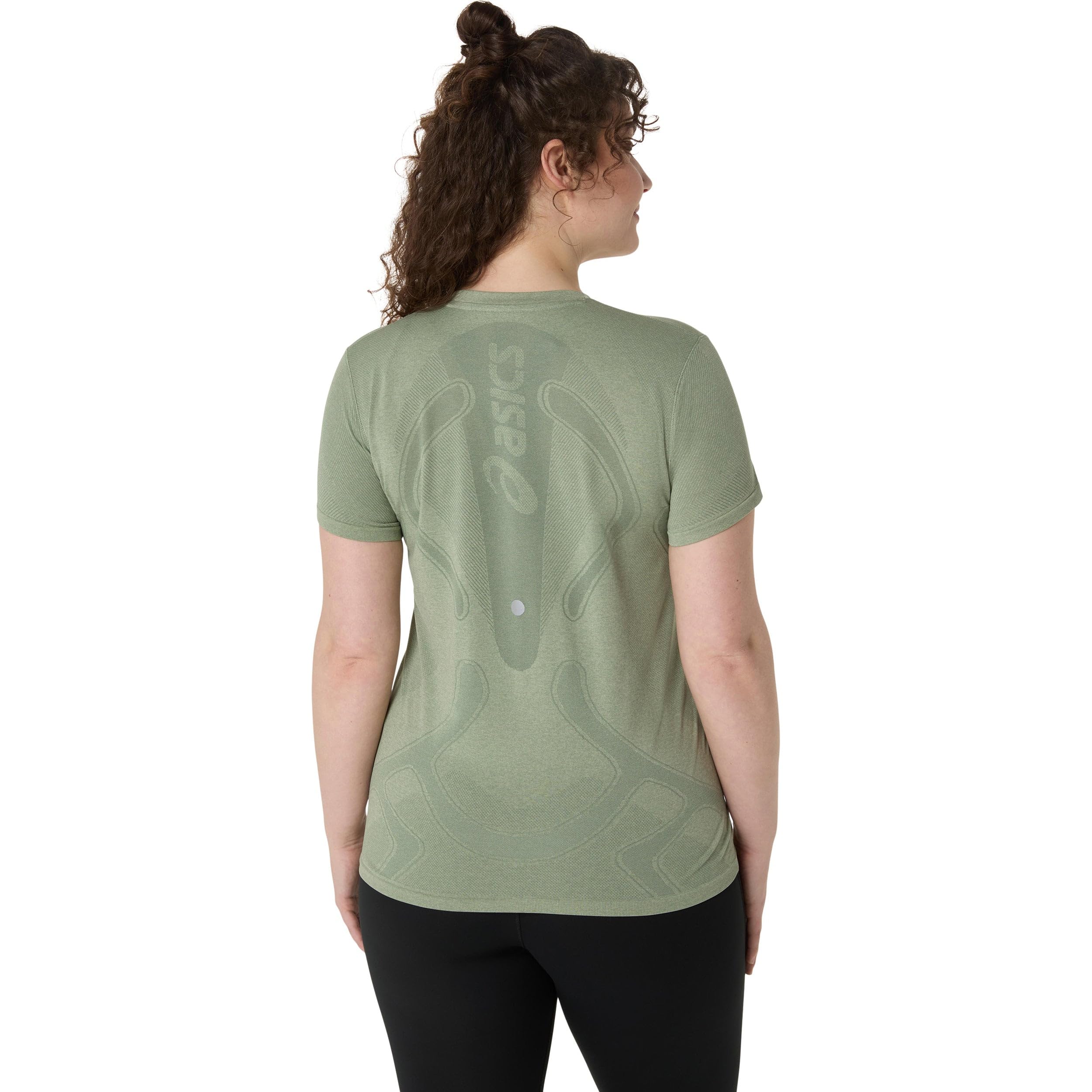 ASICS Road Seamless Laufshirt Damen grau - Lichen Rock/Monument Blue M