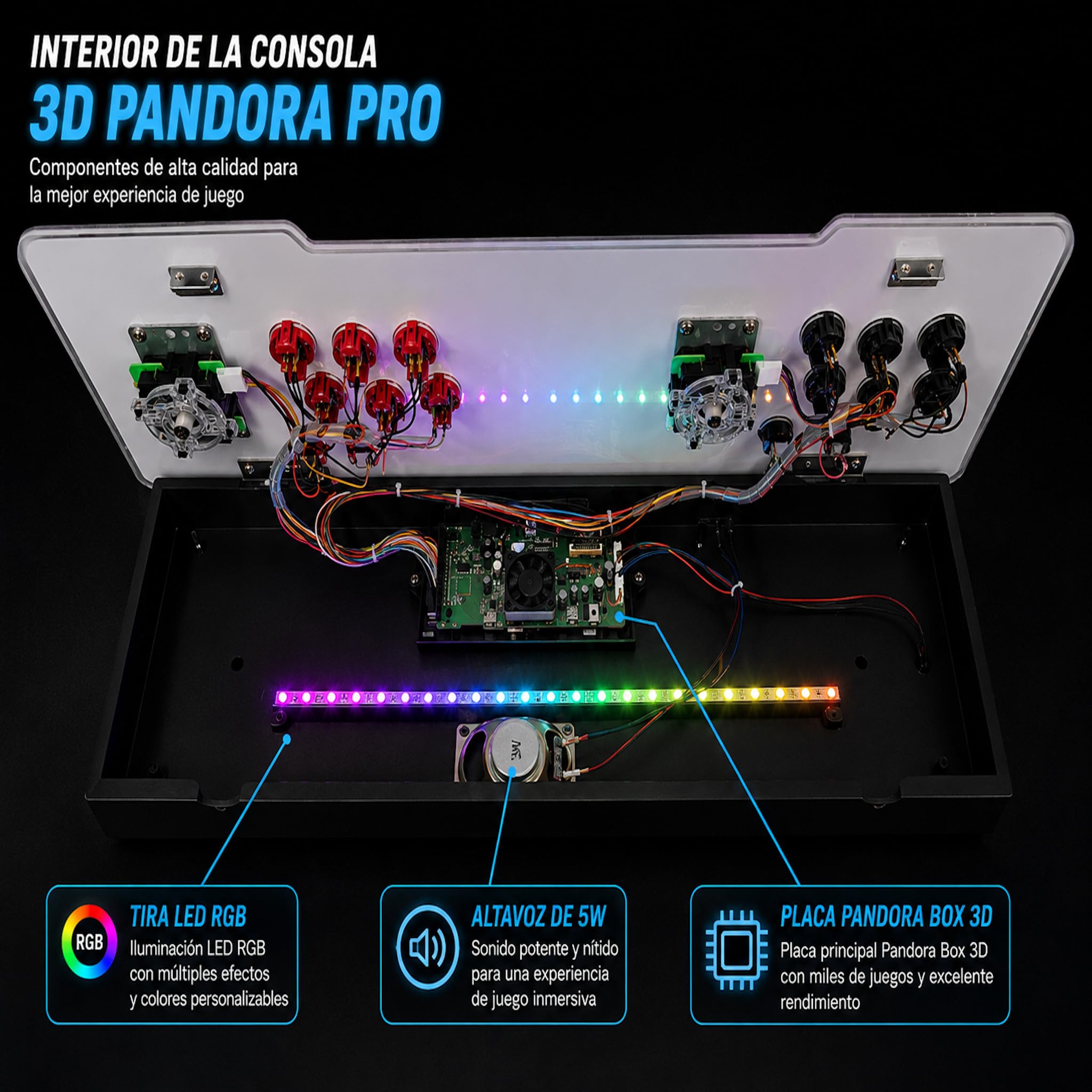Maquina Arcade con 9800 Titulos. Consola Arcade Que Incluye 6 Botones por Jugador, 2 joysticks Estilo Sanwa DX2 Sistema Plus Saga