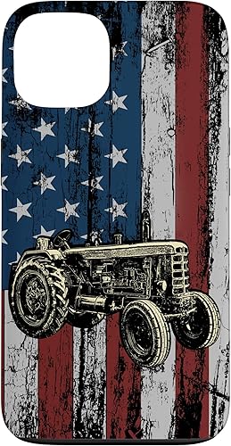 Funda para iPhone 13 con diseño de tractor patriótico con bandera estadounidense Funda para iPhone 13 con diseño de tractor patriótico con bandera estadounidense