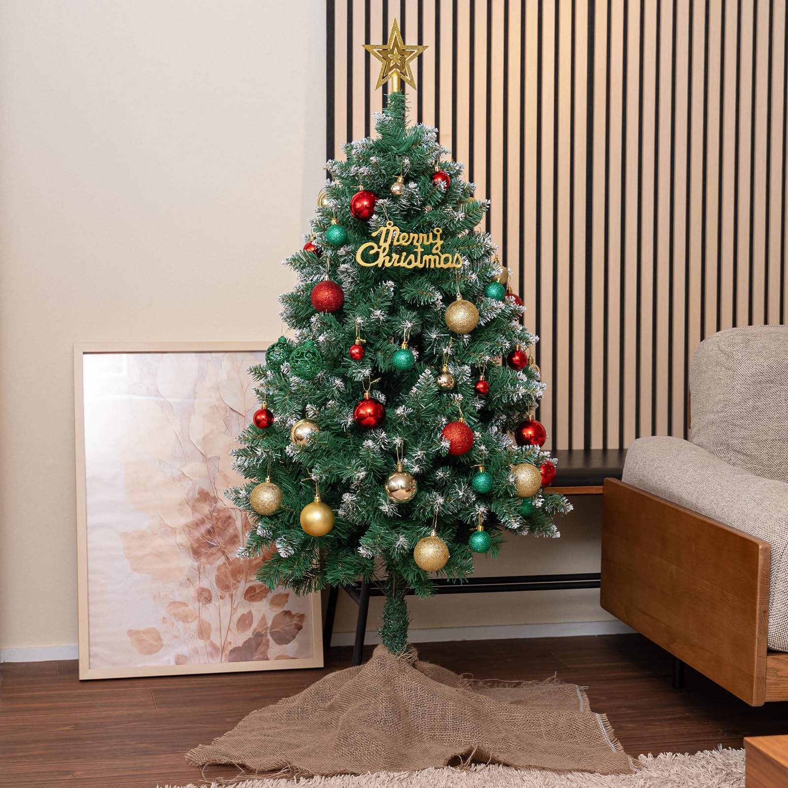 Amazon.co.jp: クリスマスツリー オーナメント選択可 130cm 雪化粧