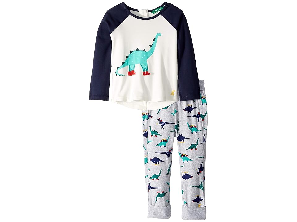

Joules Kids Applique Knit Top and Pants Set (Infant) (Navy Dinosaur) Boy's Active Sets