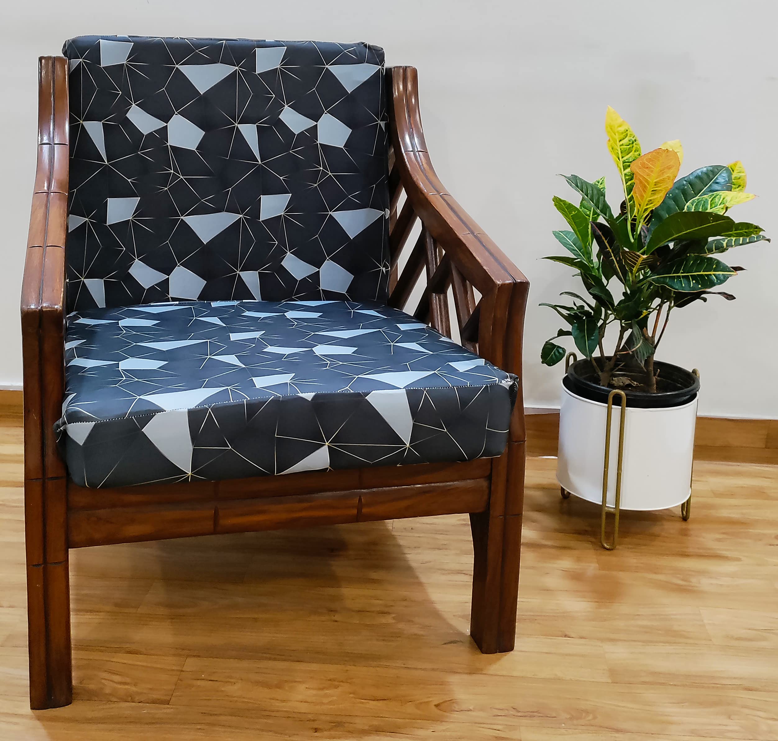 STITCHNEST Beeline Stretchable/Spandex Printed Sofa Slip Cover, Pack of 10 (Suitable for 5 Seater Sofa)