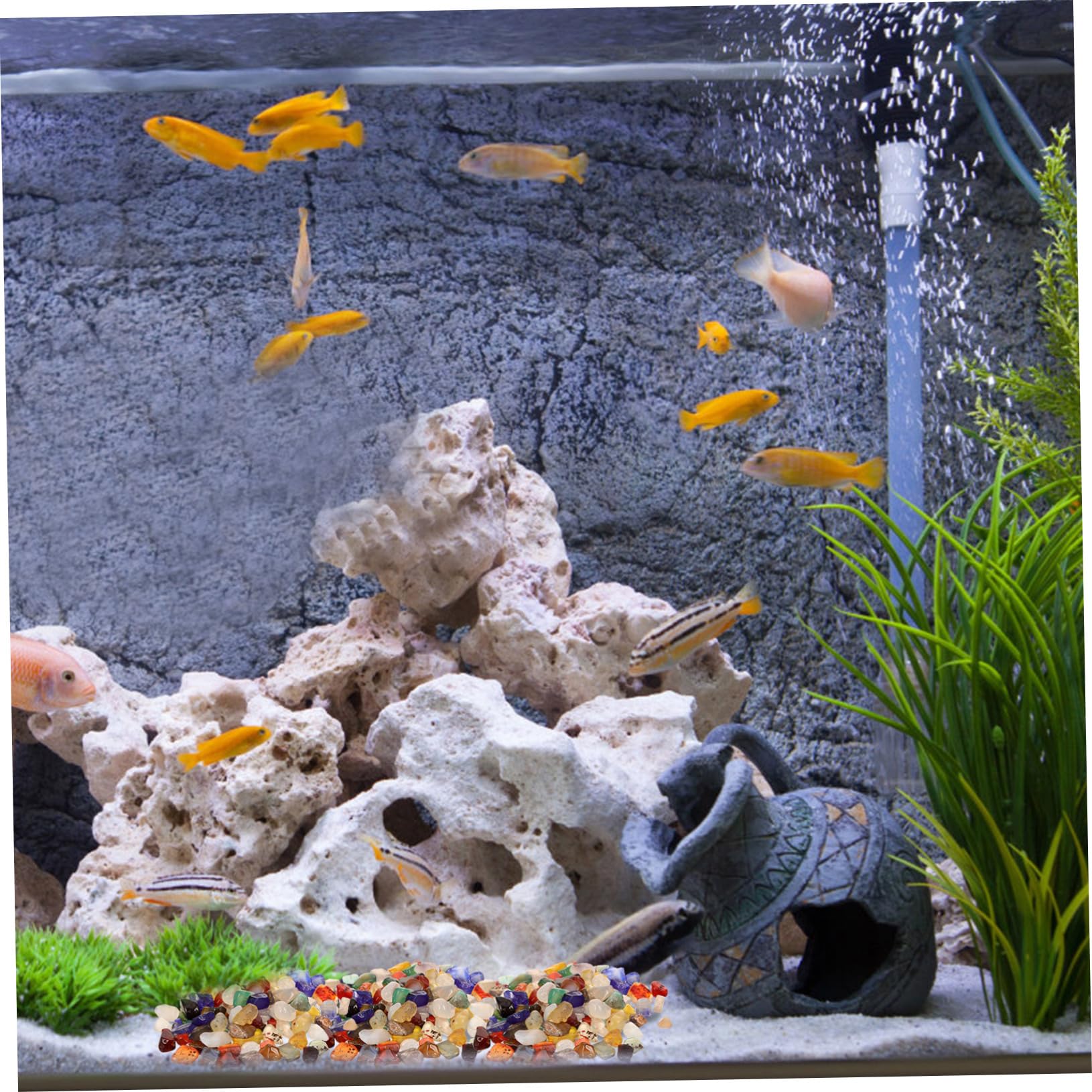 DOITOOL 3 Sätze Farbige Natursteine für Aquarien Diy Dekorationen Hochwertigem Material für Fischbehälter und Gartenlandschaften