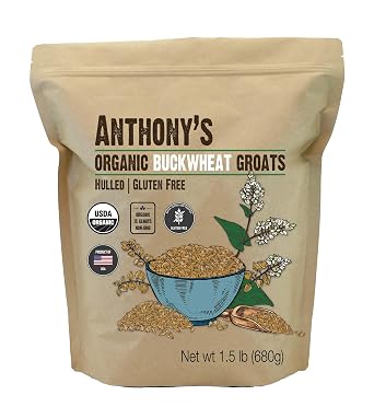 Anthonys Organic Hulled Buckwheat Groats, 1.5lb, Gluten Free, Non GMO
